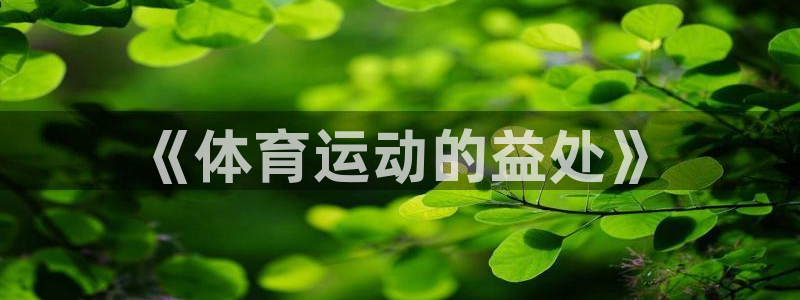 雷鸟体育app：《体育运动的益处》